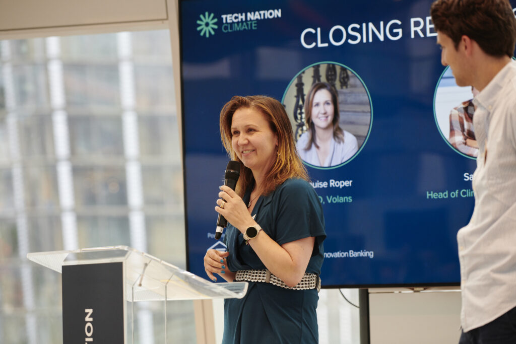 Louise Roper, CEO of Volans, at Tech Nation's Climate Showcase.