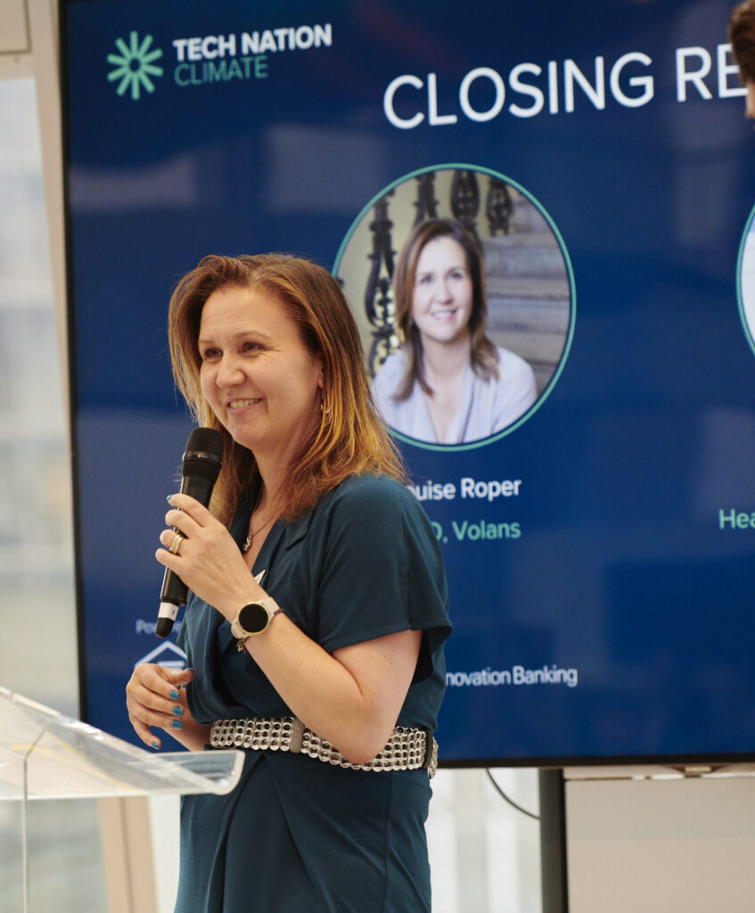 Louise Roper, CEO of Volans, at Tech Nation's Climate Showcase.